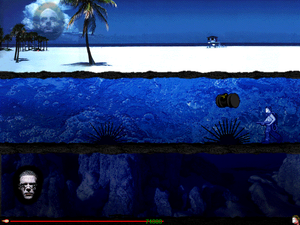 A barrel drops into the sea in front of you